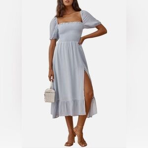 Reformation Meadow Dress in Mineral Blue size L